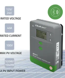 Alternative view от Qoltec Solar charge controller MPPT 40A 12V 24V LCD