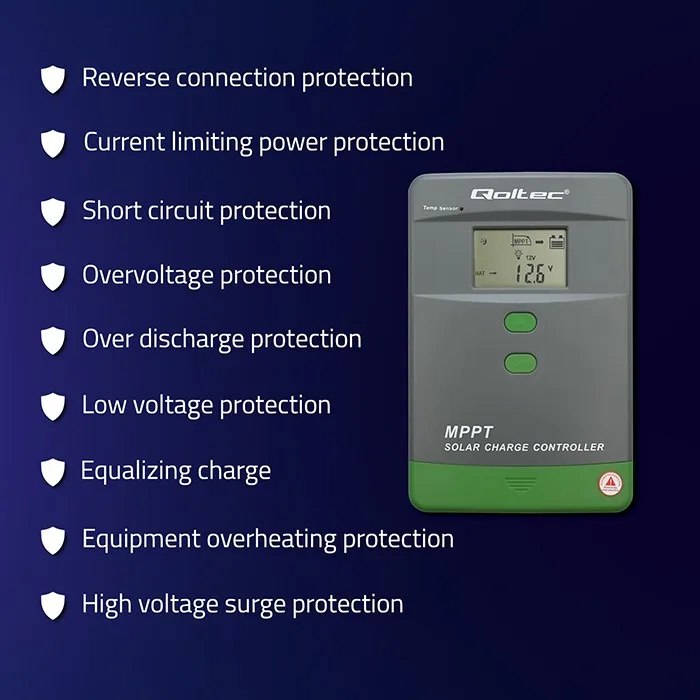 Qoltec Solar charge controller MPPT 50A 12V24V LCD - Image 4