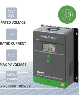 Alternative view от Qoltec Solar charge controller MPPT 60A 12V24V LCD