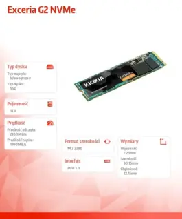 Alternative view of Kioxia SSD Exceria G2 1TB NVMe 2100/1700MB/s