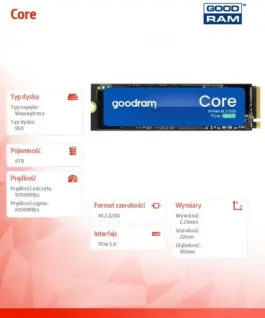 GOODRAM SSD диск Core 4TB Gen5 2280 9200/8100MB/s