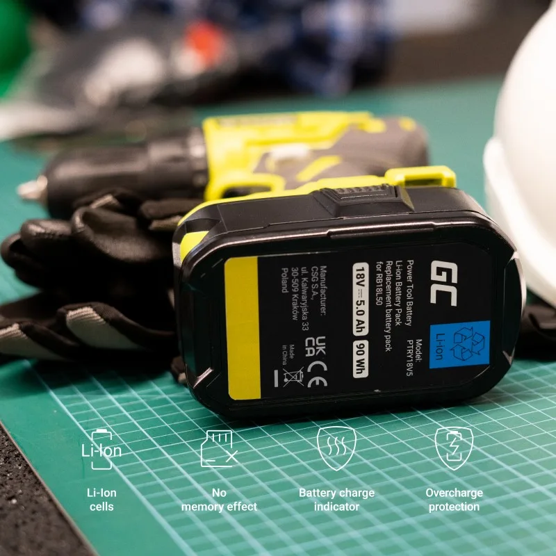 Green Cell Powertool battery Ryobi ONE+ 18V 4Ah - Image 5