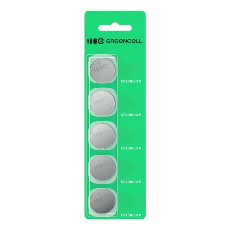 Green Cell Button battery 5x CR2016