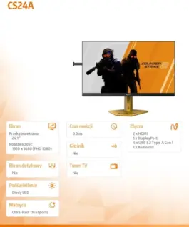AOC Monitor CS24A 24.1 cala 600Hz Ultra-Fast TN eSports