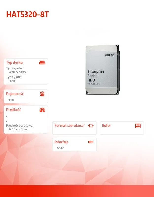 Synology HDD Disk 8TB SATA 7.2k 3.5 HAT5320-8T 5Y - Image 2