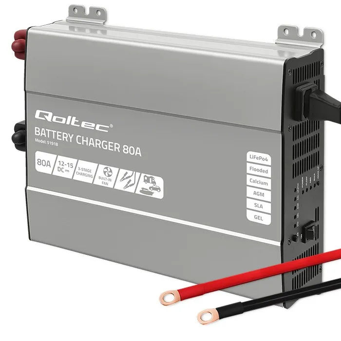 Qoltec зарядно for LiFePO4 AGM GEL SLA batteries 80A