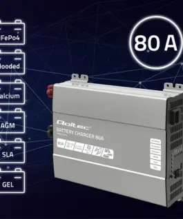 Alternative view от Qoltec зарядно for LiFePO4 AGM GEL SLA batteries 80A