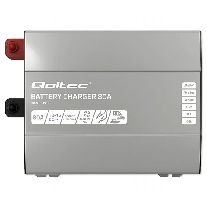 Qoltec зарядно for LiFePO4 AGM GEL SLA batteries 80A - Image 4