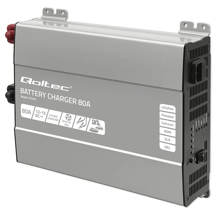 Qoltec зарядно for LiFePO4 AGM GEL SLA batteries 80A - Image 5
