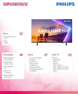 Philips TV QLED 50 inches 50PUS8510/12