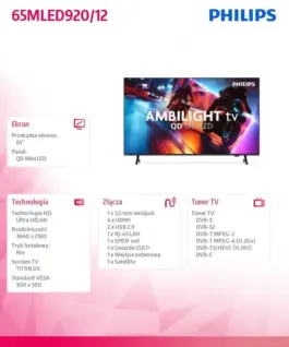 Philips TV QD MiniLED 65 inches 65MLED920/12