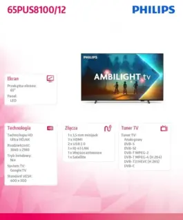 Philips TV LED 65 inches 65PUS8100/12