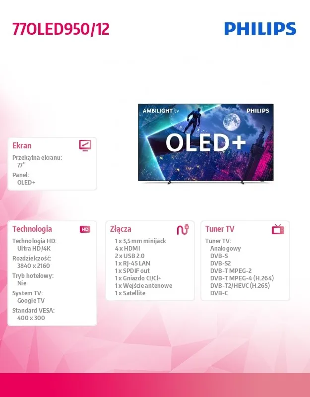 Philips TV OLED+ 77 inches 77OLED950/12 - Image 4