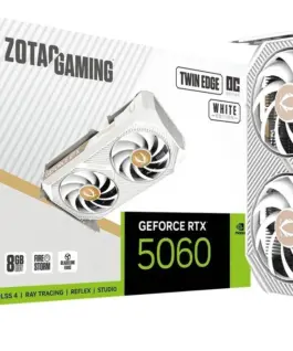 ZOTAC видео карта GeForce RTX 5060 8GB TWIN EDGE OC GDDR7 128bit 3DP/HDMI бял