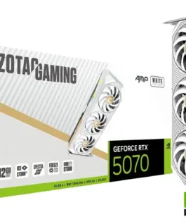 Alternative view of ZOTAC видео карта GeForce RTX 5070 AMP 12GB GDDR7 192bit 3DP/HDMI бял