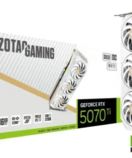 Alternative view от ZOTAC видео карта GeForce RTX 5070 Ti SOLID CORE OC 16GB GDDR7 256bit 3DP/HDMI бял