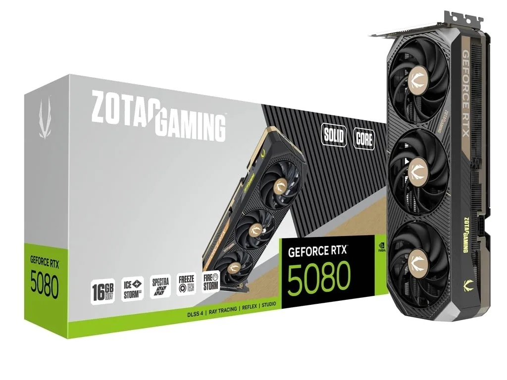 ZOTAC видео карта GeForce RTX 5080 SOLID CORE 16GB GDDR7 256bit 3DP/HDMI