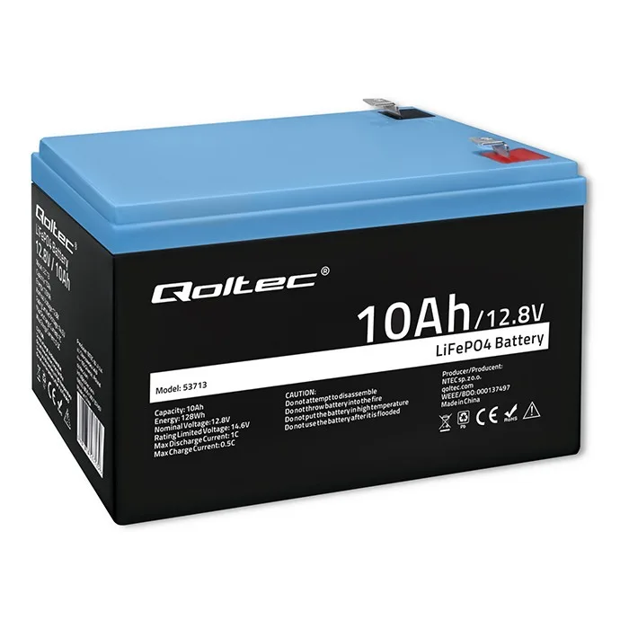Qoltec LiFePO4 battery 10Ah 12.8V 128Wh BMS