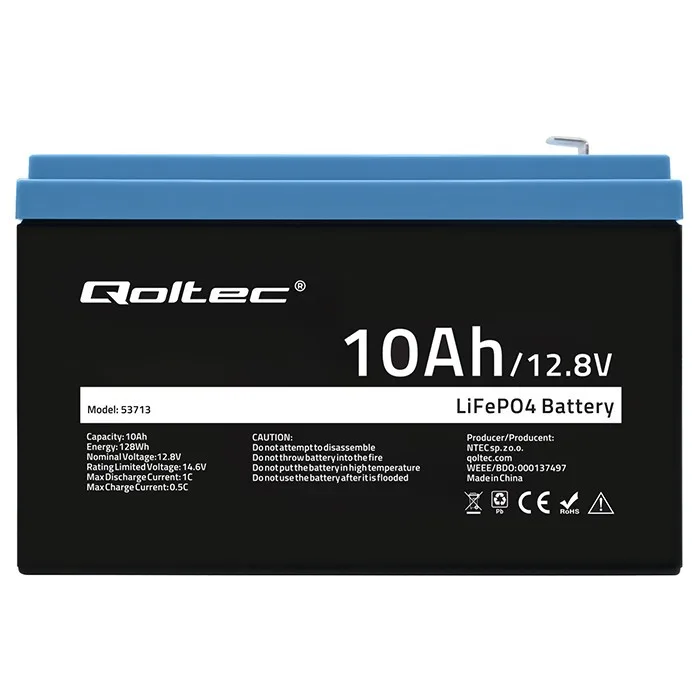Qoltec LiFePO4 battery 10Ah 12.8V 128Wh BMS - Image 5
