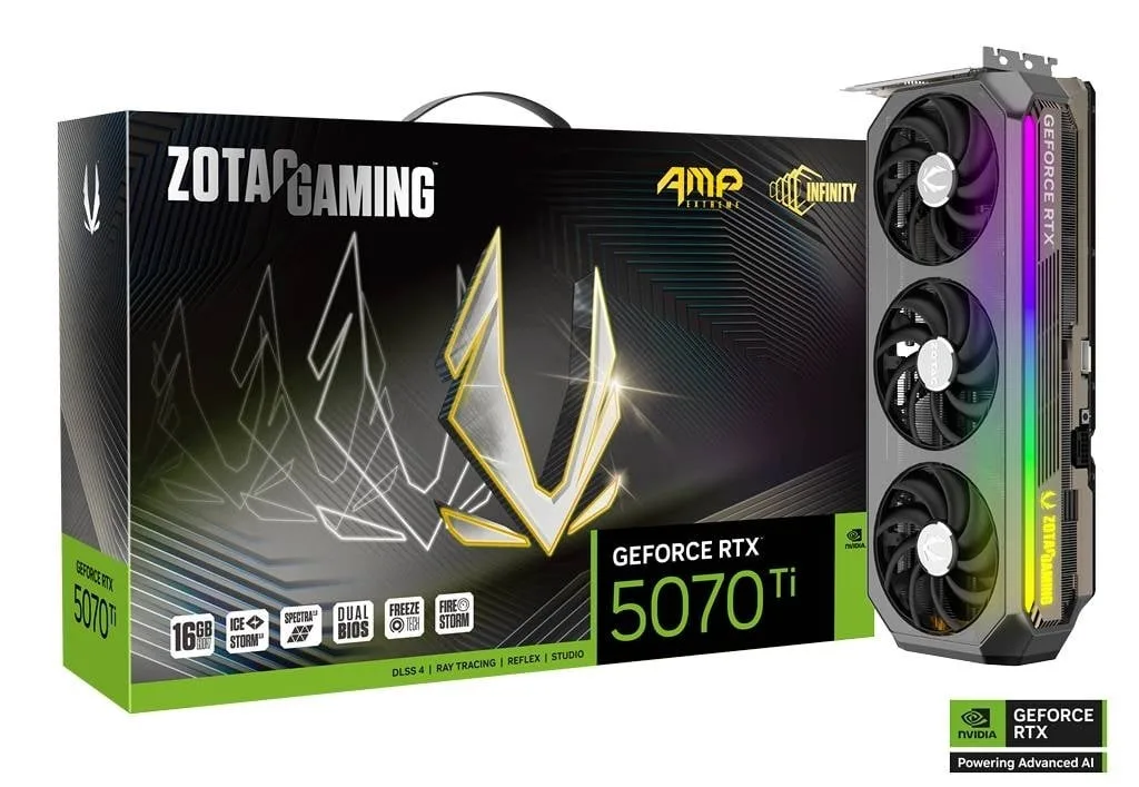ZOTAC видео карта GeForce RTX 5070 Ti AMP EXTREME INFINITY 16GB GDDR7 256bit 3DP/HDMI - Image 2