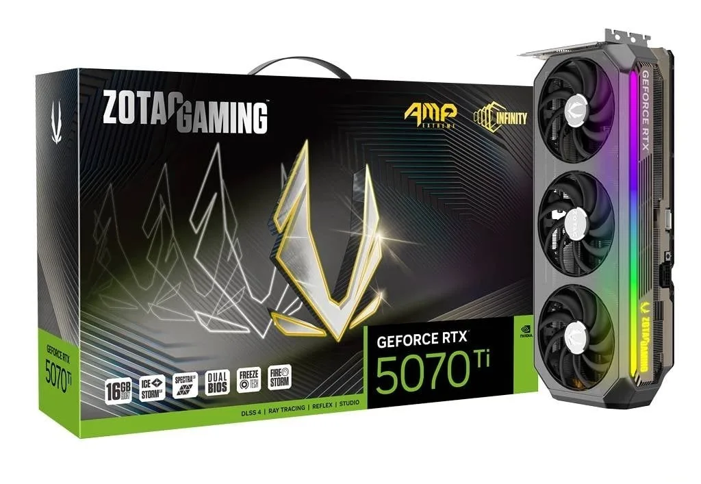 ZOTAC видео карта GeForce RTX 5070 Ti AMP EXTREME INFINITY 16GB GDDR7 256bit 3DP/HDMI