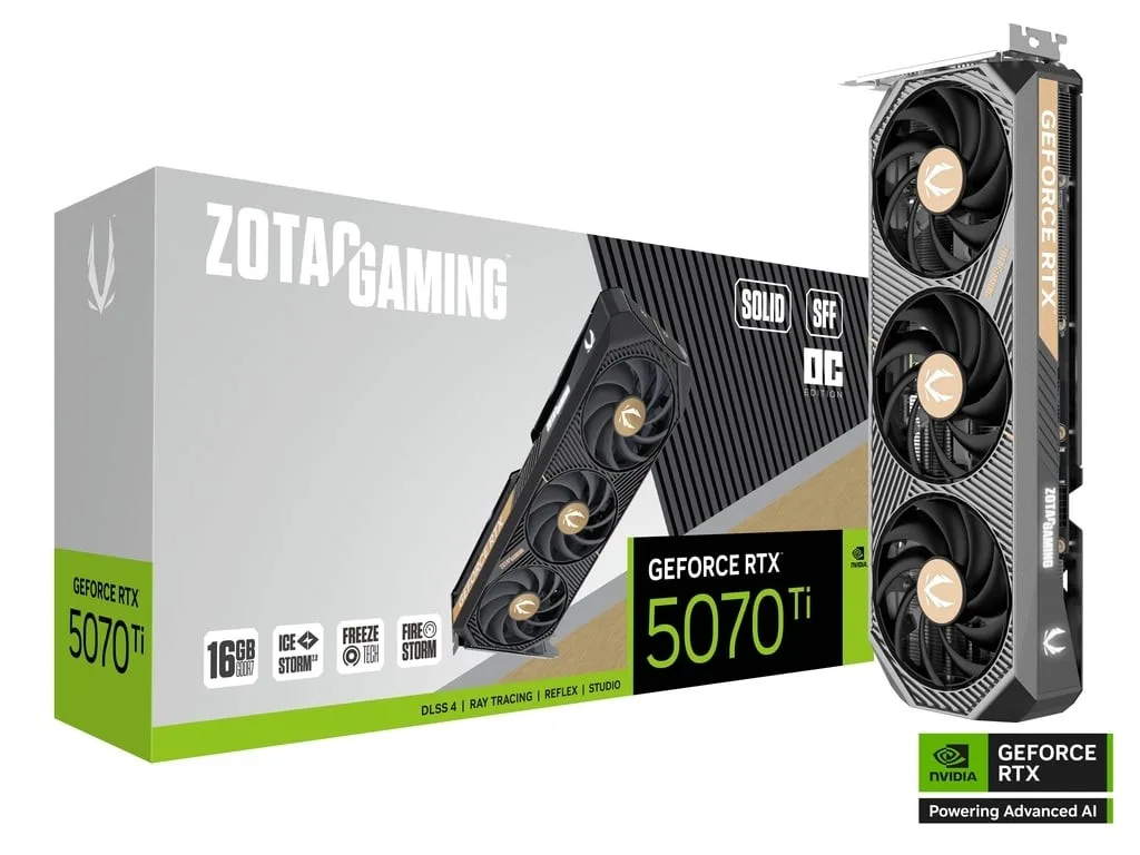 ZOTAC видео карта GeForce RTX 5070 Ti SOLID SFF OC 16GB GDDR7 256bit 3DP/HDMI - Image 2