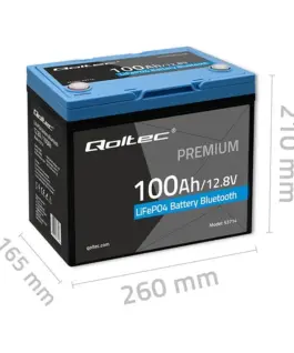 Qoltec LiFePO4 battery 12.8V 100Ah 1280Wh BMS