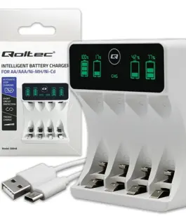 Qoltec Battery зарядно for NiMH type R03 AAA R6 AA LCD