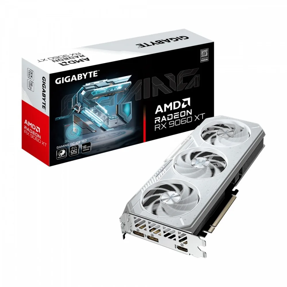 Gigabyte видео карта Radeon RX 9060XT GAMING OC бял 16GB GDDR6 128bit HDMI/2DP