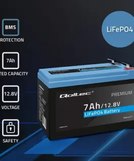 Qoltec LiFePO4 battery 12.8V 7Ah