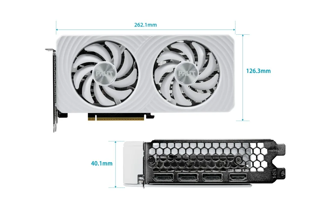 Palit видео карта GeForce RTX 5060 бял OC 8GB GDDR7 128bit 3DP/HDMI - Image 5