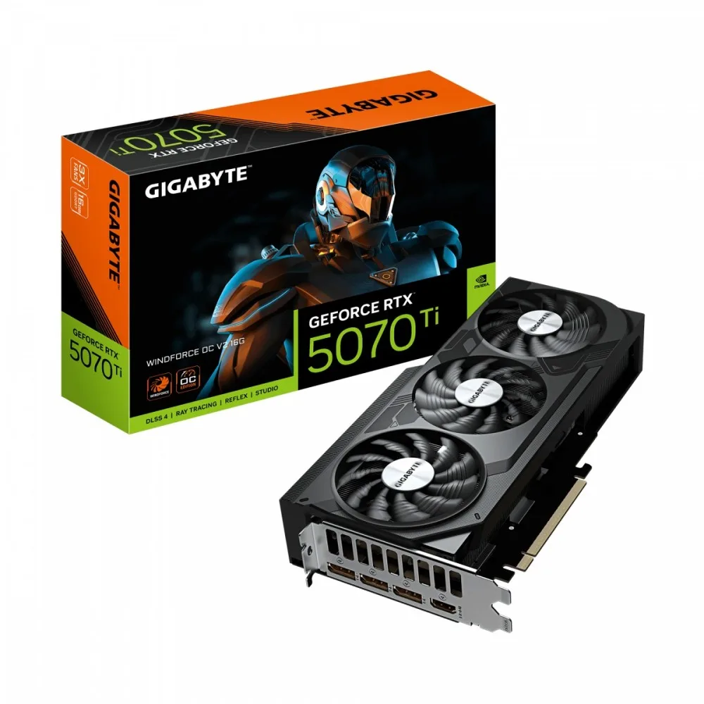 Gigabyte видео карта GeForce RTX 5070 Ti WINDFORCE OC V2 16G 256BIT GDDR7