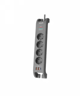 Philips Surge prot. pwr. strip 4 schuko sockets2m 3xUS
