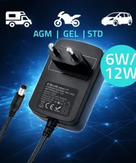 Alternative view от Qoltec зарядно for AGM GEL STD 6V 12V 6W 5.5x2.1