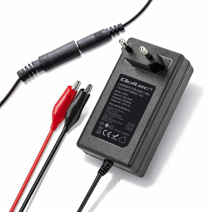 Qoltec зарядно for AGM GEL STD 24V 19.2W 5.5x2.1 - Image 3