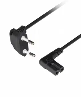 Lanberg Power cord EURO (radio) CEE 7/16- IEC 320 C7 3m angled VDE черен