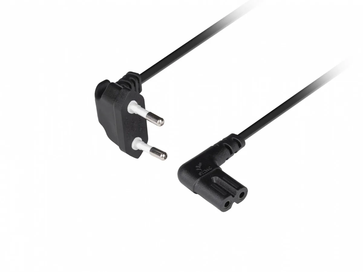 Lanberg Power cord EURO (radio) CEE 7/16- IEC 320 C7 3m angled VDE черен