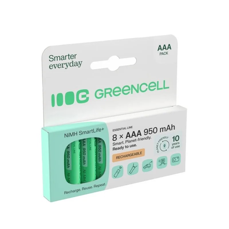 Green Cell Rechargable batteries 8xAAA HR03 950mAh - Image 5