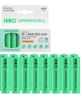 Green Cell Rechargable batteries 16xAAA HR03 950mAh