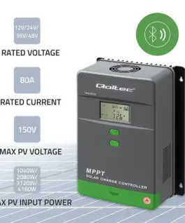 Alternative view от Qoltec Solar charge controller MPPT 80A 12 24V LCD