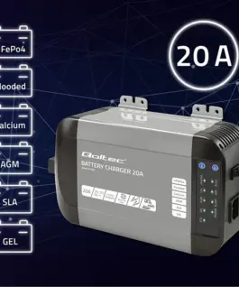 Alternative view от Qoltec зарядно for LiFePO4 AGM GEL SLA batteries 20A