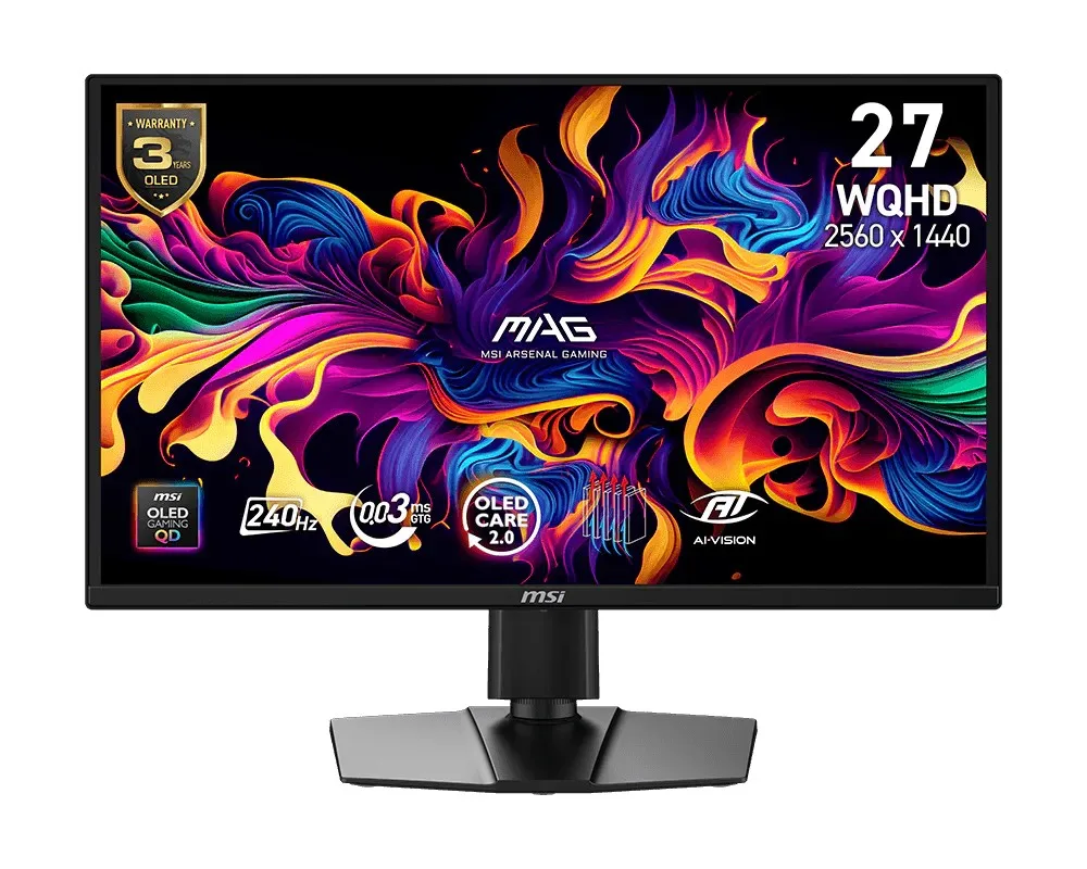MSI Monitor 26.5 inch MAG 272QP QD-OLED X24/FLAT/240Hz/черен