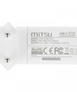 Mitsu Лаптоп зарядно захранващ блок 61W USB-C 5V-9V-12V-15V-20V-20.3V/3A PD - Image 4