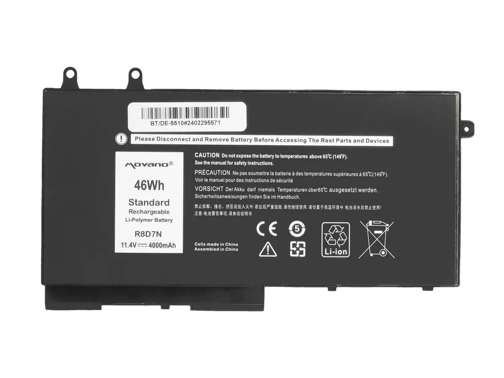 Movano Battery R8D7N for Dell Latitude 5410 5411 5500 Precision 3541 3550 - 4000 mAh (46 Wh) - Image 5