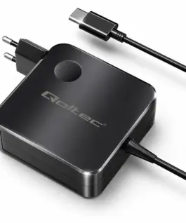 Qoltec GaN 65W зарядно USB C PD PPS 5V 21V 3A 3.25A