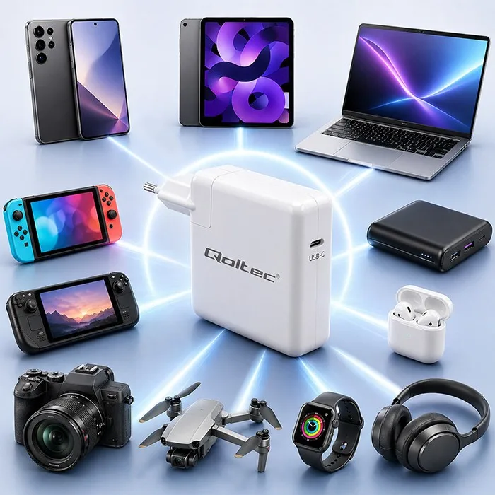 Qoltec зарядно USB C 96W 5V 20V 3A 4.8A - Image 3
