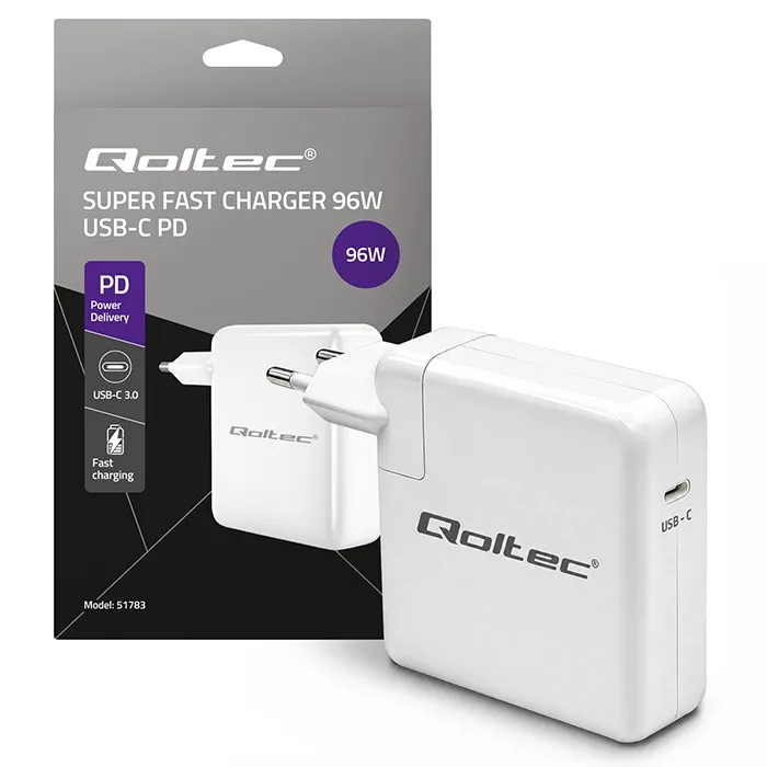 Qoltec зарядно USB C 96W 5V 20V 3A 4.8A - Image 4