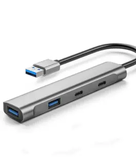 iBOX Hub USB Typ-A 4-port 2xUSB-C 5Gb/s + 2xUSB-A 5Gb/s