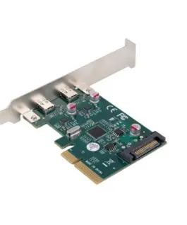 Lanberg Network card PCI EXPRESS X1 -> 2X USB-C 3.2 GEN 2X1 led low profile