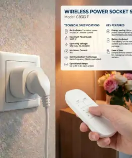 Alternative view of GreenBlue Remote-controlled x3 socket outlets GB313 F